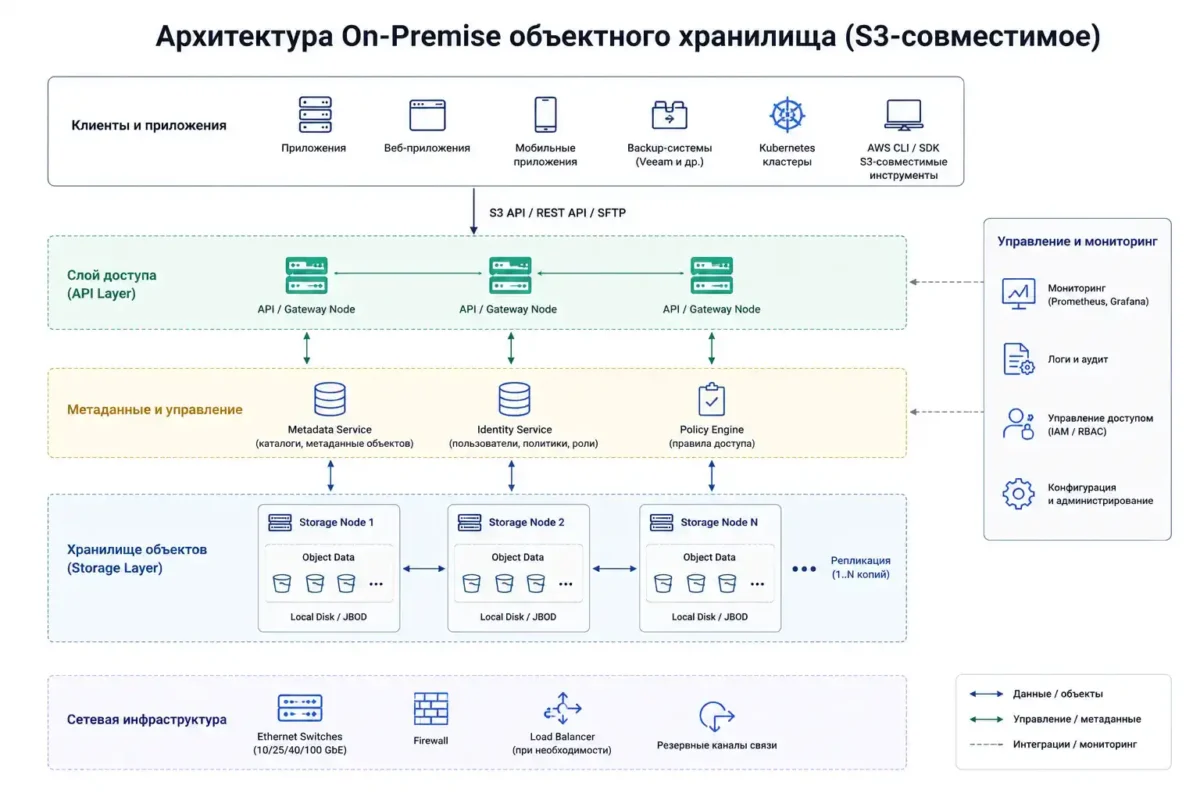 Архитектура объектного хранилища On-Premise